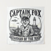 Captain Fox Guardian of Seas Nautical Design Wandkleed (Voorkant)
