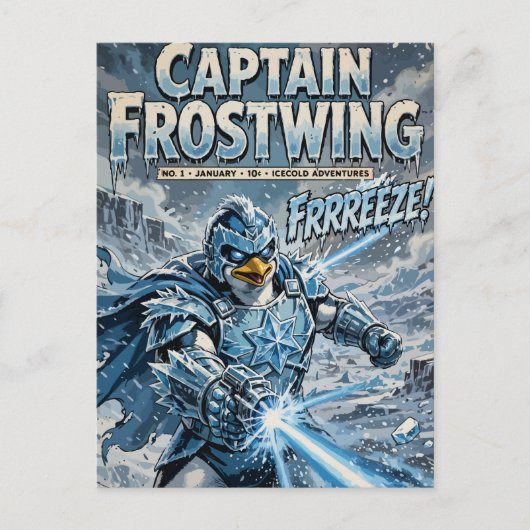 Captain Frostwing Feestdagenkaart (Voorkant)