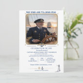 Captain Funeral Invitation Template Kaart (Staand voorkant)