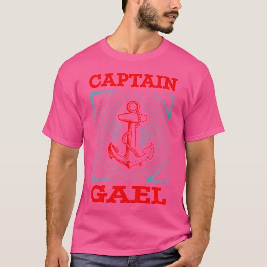 Captain Gael Personalized Name Seaman Boating Trip T-shirt (Voorkant)