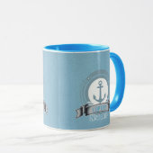 CAPTAIN gepersonaliseerd zeilschip met nautisch em Mok (Voorkant rechts)