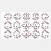 Captain Gepersonaliseerde Blue Anchor Logo ronde l Labels (Vel)