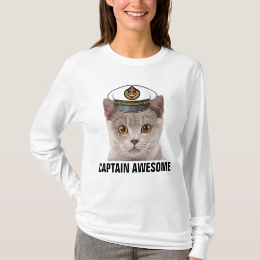 CAPTAIN GEWELDIGE, Funny CAT T-Shirts (Voorkant)
