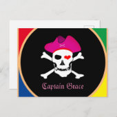 Captain "Grace" & Piraten - Schateiland /Meisjes Briefkaart (Voorkant / Achterkant)
