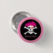 Captain "Grace" & Piraten - Schateiland /Meisjes Ronde Button 3,2 Cm (Voorkant /achterkant)