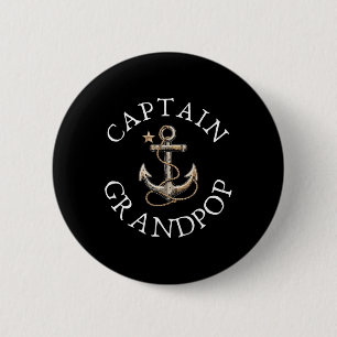 Captain Grandpop Boat Zeilboot varen Vintage Anch Ronde Button 5,7 Cm