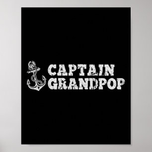 Captain Grandpop Zeilboot Boat Anch Poster