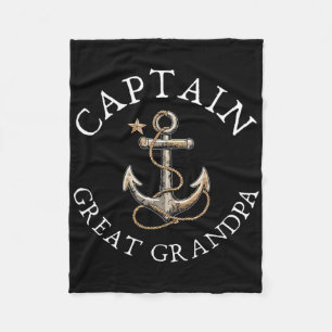 Captain Great Grandpa Boat Zeilboot Vintage Fleece Deken