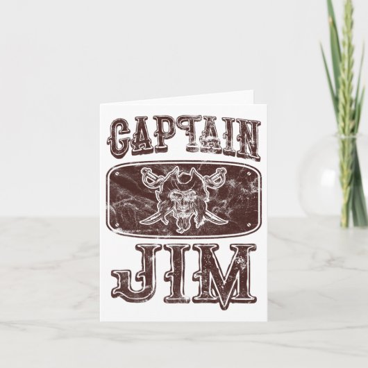Captain Jim gepersonaliseerde piraat Pontoon Bo Kaart (Voorkant)