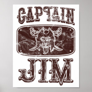 Captain Jim gepersonaliseerde piraat Pontoon Bo Poster