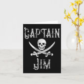 Captain Jim Vintage Persoonlijke Piratenschedelboo Kaart (Gele Bloem)