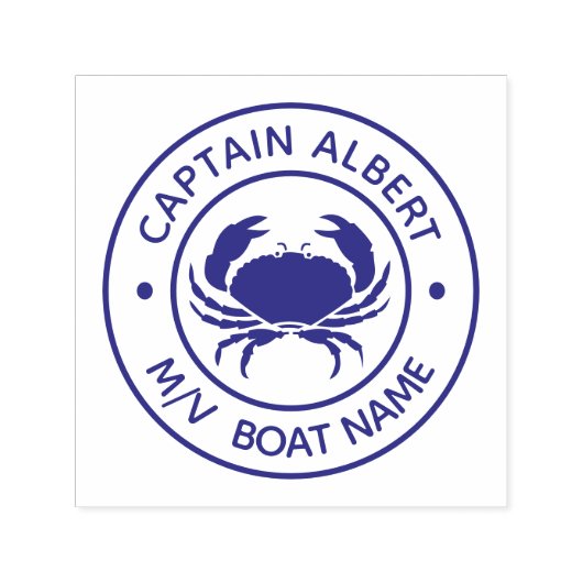 Captain Jouw naam Krab Zelfinkt Stempel (Design)