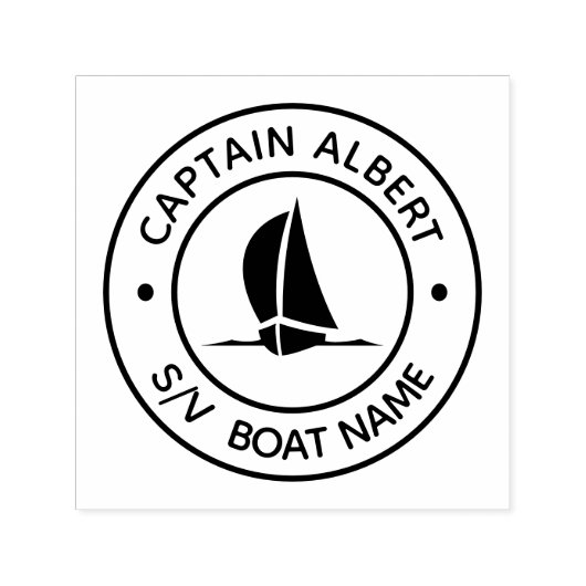 Captain Jouw naam zeilboot Zelfinktstempel Zelfinktende Stempel (Design)