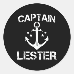 Captain Lester Funny Verjaardag Gepersonaliseerde Ronde Sticker