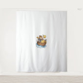 Captain Meowbeard - Grappige Pirate Cat Graphic Wandkleed (Voorkant)