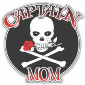Captain Mom Custom-Cut Vinyl Stickers (Voorkant)