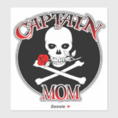 Captain Mom Custom-Cut Vinyl Stickers (Vel)