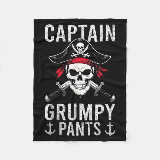 Captain Mpy Pants Rate Humor Skull Graphic  Fleece Deken (Voorkant)