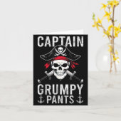 Captain Mpy Pants Rate Humor Skull Graphic Kaart (Gele Bloem)