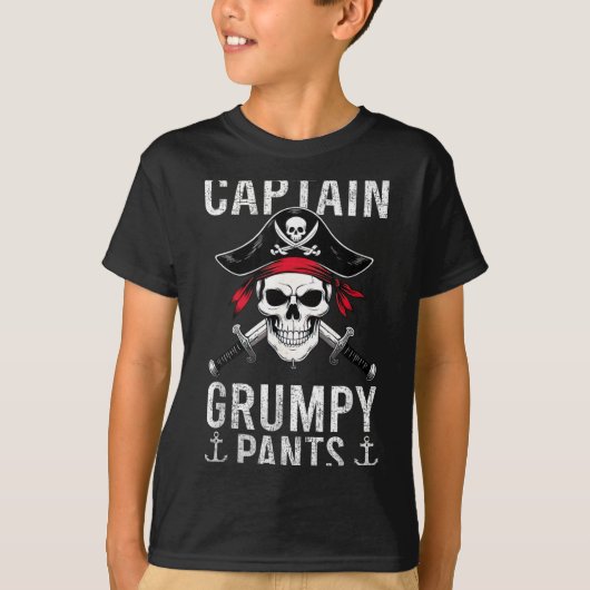 Captain Mpy Pants Rate Humor Skull Graphic  T-shirt (Voorkant)