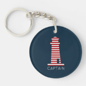 Captain Nautical Lighthouse Boating Rood Wit Blauw Sleutelhanger (Voorkant)