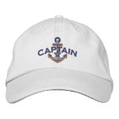 Captain Nautical Star Anchor Embroidery Geborduurde Pet (Voorkant)