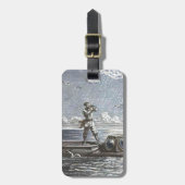 Captain Nemo Verne 20.000 Leagues Sci Fi Art Bagagelabel (Voorkant verticaal)
