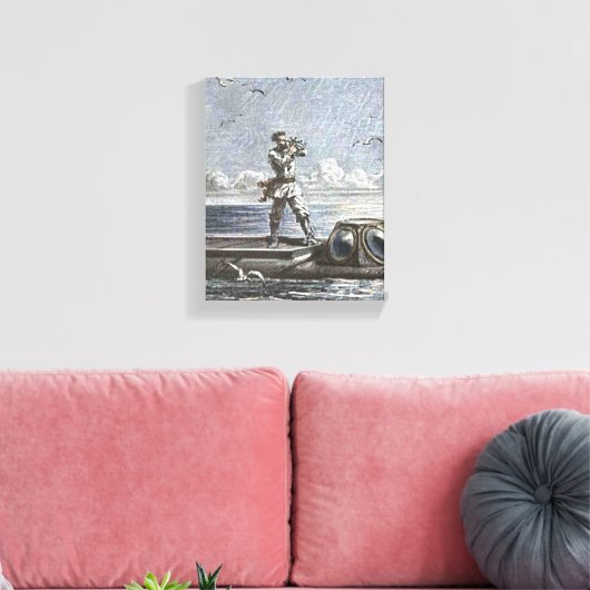 Captain Nemo Verne 20.000 Leagues Sci Fi Art Canvas Afdruk (Insitu (Woonkamer))