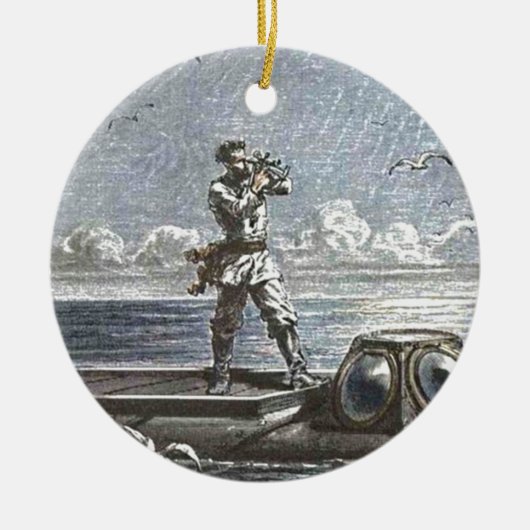 Captain Nemo Verne 20.000 Leagues Sci Fi Art Keramisch Ornament (Voorkant)