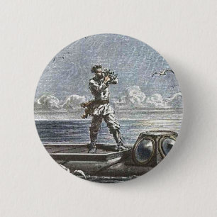 Captain Nemo Verne 20.000 Leagues Sci Fi Art Ronde Button 5,7 Cm