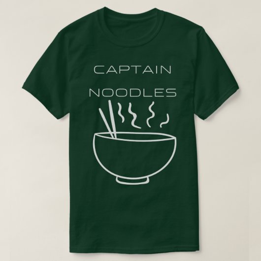 Captain Noodles Typografie Wit Ontwerp T-shirt (Design voorkant)