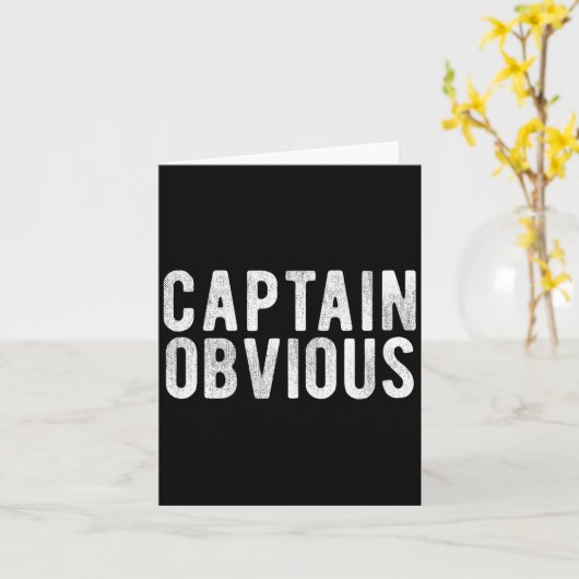 Captain Obvious Funny Phrase Saying Expression Sai Kaart (Gele Bloem)