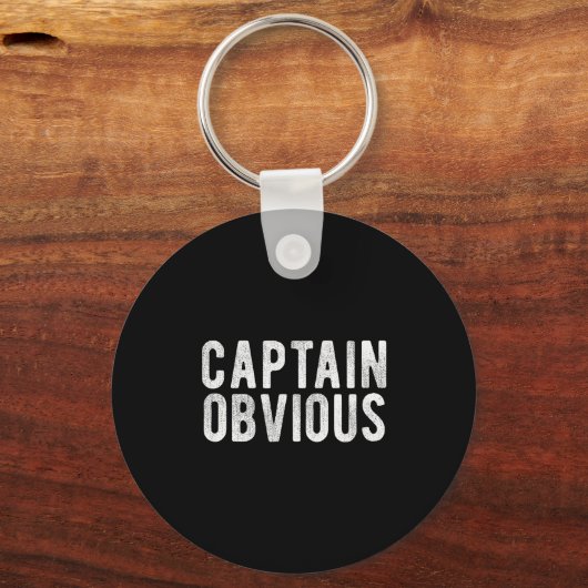 Captain Obvious Funny Phrase Saying Expression Sai Sleutelhanger (Voorkant)