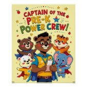 Captain of the Pre-K Power Crew – Classroom  Perfect Poster (Voorkant)