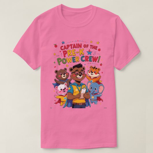 Captain of the Pre-K Power Crew T-shirt (Design voorkant)