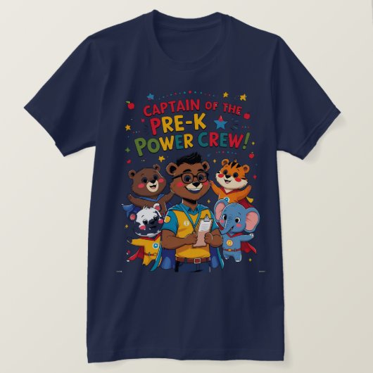 Captain of the Pre-K Power Crew T-shirt (Design voorkant)