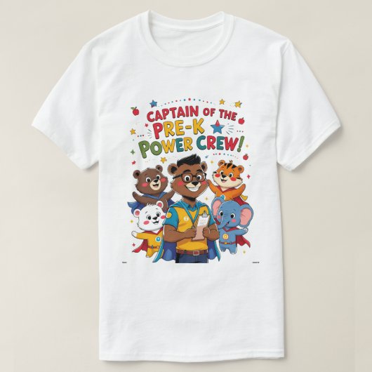 Captain of the Pre-K Power Crew T-shirt (Design voorkant)