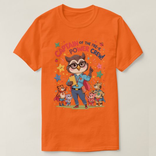 Captain of the Pre-K Power Crew T-shirt (Design voorkant)