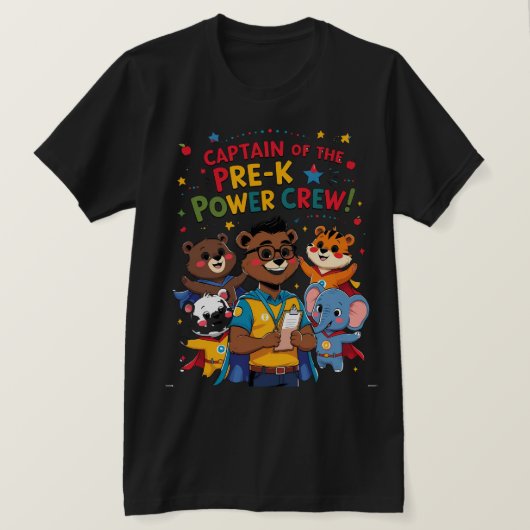 Captain of the Pre-K Power Crew T-shirt (Design voorkant)