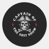Captain Of The Show  Ronde Sticker (Voorkant)
