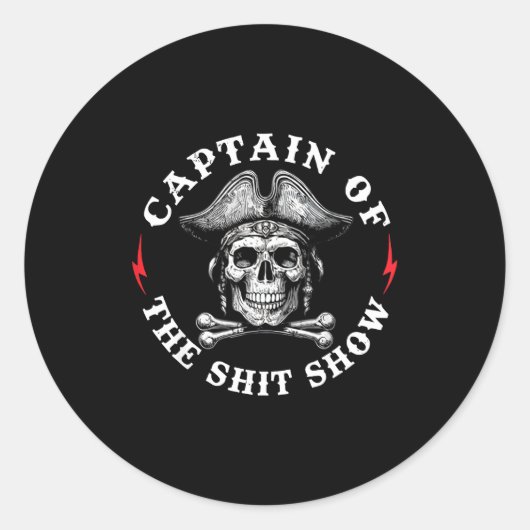 Captain Of The Show Ronde Sticker (Voorkant)