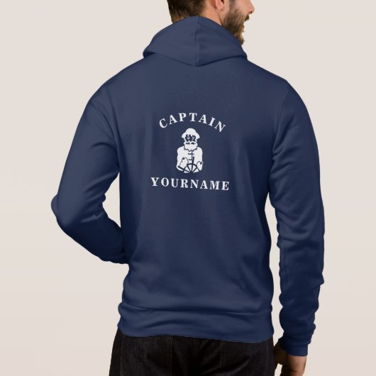 Captain Old Scruff met Jouw naam Nautical Hoodie (Achterkant)