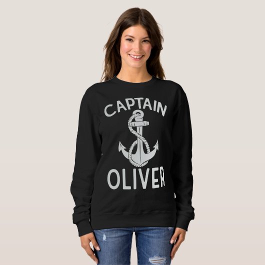 Captain Oliver Sailing Boating Boat Ship Yacht Trui (Voorkant volledig)
