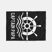 Captain Papa Boating Vaderdag Pontoon Captain Fleece Deken (Voorkant (Horizontaal))