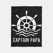 Captain Papa Boating Vaderdag Pontoon Captain Fleece Deken (Voorkant)