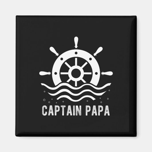 Captain Papa Boating Vaderdag Pontoon Captain Magneet (Voorkant)