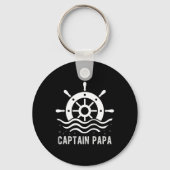 Captain Papa Boating Vaderdag Pontoon Captain Sleutelhanger (Voorkant)