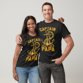 Captain Papa Pontoon Sailing Boat Dad Daddy Father T-shirt (Unisex)