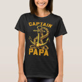 Captain Papa Pontoon Sailing Boat Dad Daddy Father T-shirt (Voorkant)