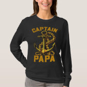 Captain Papa Pontoon Sailing Boat Dad Daddy Father T-shirt (Voorkant)